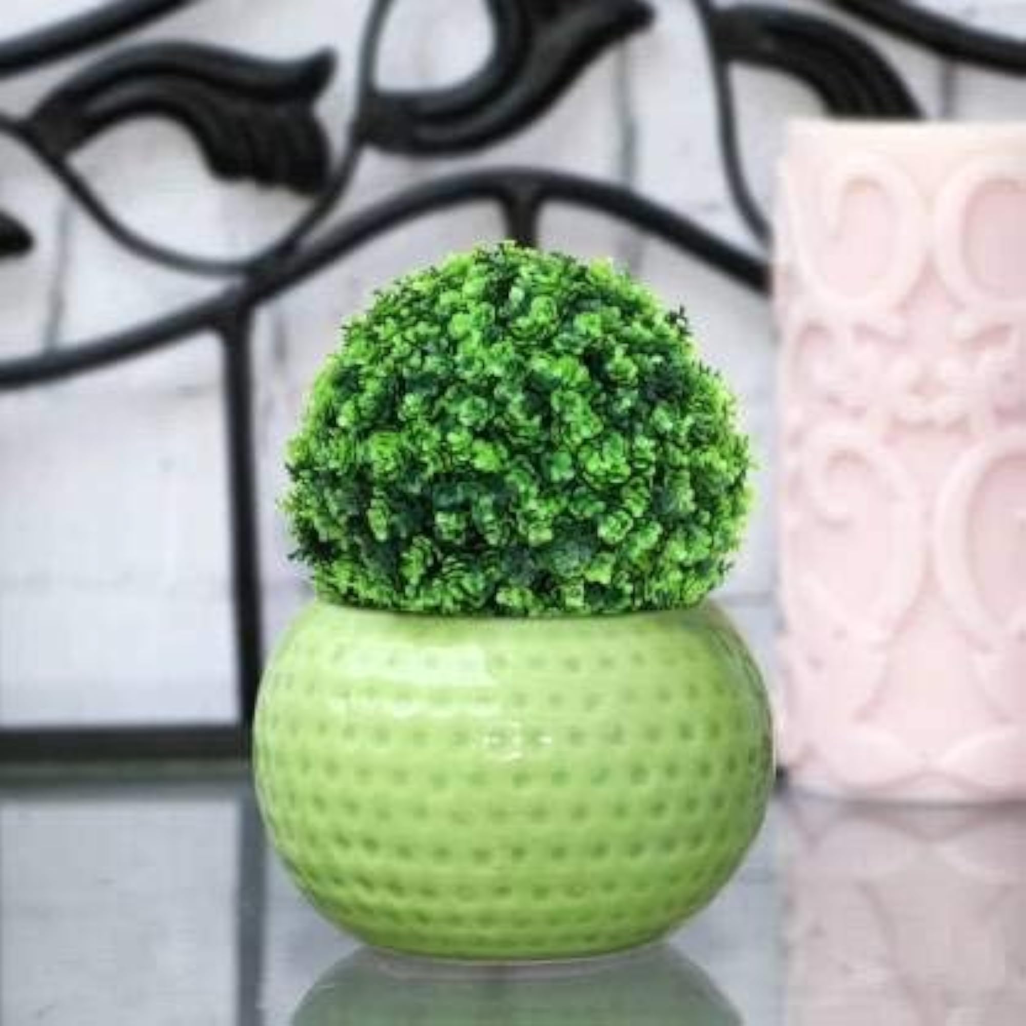 Artificial Flower Ball with Four Leaves Green Grass